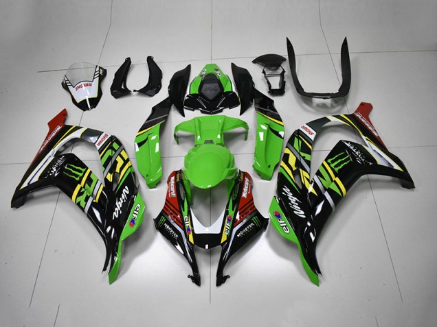 Kawasaki ZX10R 16-19 Motorrad Verkleidungen - Grün Schwarz Rot Ninja Monster Kawasaki ZX10R 16-19 Motorrad Verkleidungen - Grün Schwarz Rot Ninja Monster