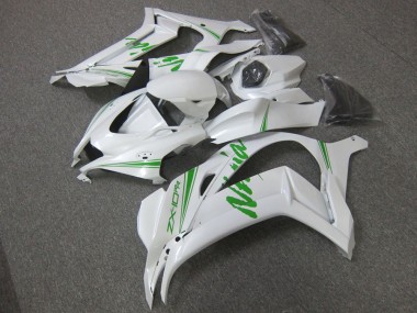 Kawasaki ZX10R 16-19 Motorrad Verkleidungen - Weiß Grün