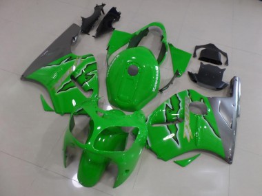 Kawasaki ZX12R 00-01 Motorrad Verkleidungen - Grüne Flamme