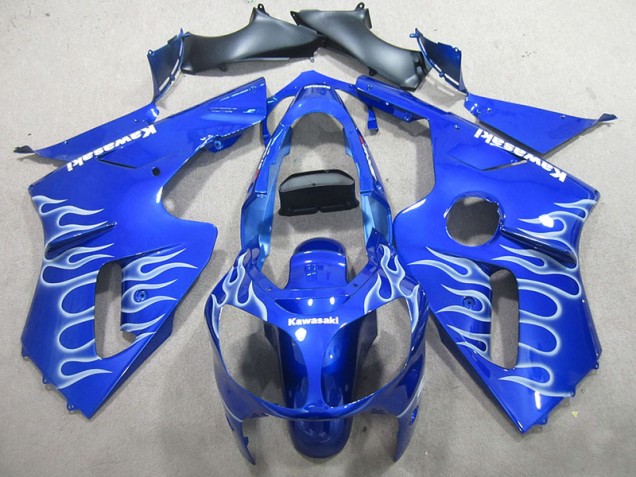 Kawasaki ZX12R 02-06 Motorrad Verkleidungen - Blau Weiße Flamme Kawasaki ZX12R 02-06 Motorrad Verkleidungen - Blau Weiße Flamme