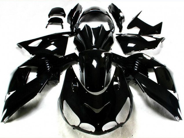 Kawasaki ZX14R ZZR 1400 06-11 Motorrad Verkleidungen - Glänzend Schwarz Kawasaki ZX14R ZZR 1400 06-11 Motorrad Verkleidungen - Glänzend Schwarz