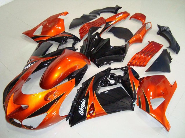 Kawasaki ZX14R ZZR 1400 06-11 Motorrad Verkleidungen - Orange Schwarz Kawasaki ZX14R ZZR 1400 06-11 Motorrad Verkleidungen - Orange Schwarz