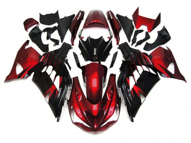 Kawasaki ZX14R ZZR 1400 12-21 Motorrad Verkleidungen - Rot Schwarz Kawasaki ZX14R ZZR 1400 12-21 Motorrad Verkleidungen - Rot Schwarz