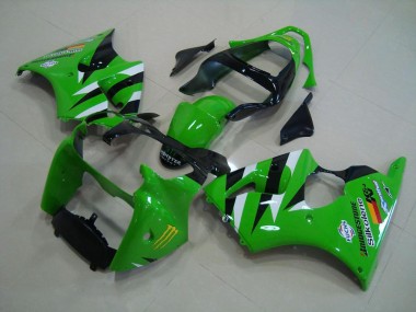 Kawasaki ZX6R 00-02 Motorrad Verkleidungen Komplett Sets - Grün Schwarz