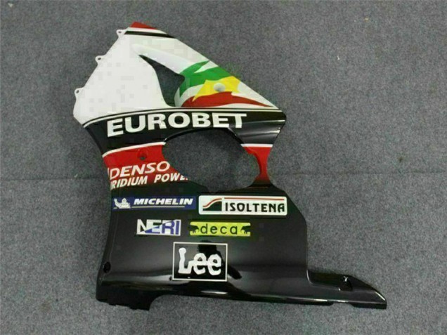 Kawasaki ZX6R 00-02 Motorrad Verkleidungen - Schwarz Weißer Eurobet Kawasaki ZX6R 00-02 Motorrad Verkleidungen - Schwarz Weißer Eurobet