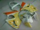 Kawasaki ZX6R 00-02 Motorrad Verkleidungen - Weiß Gelb Flamme Kawasaki ZX6R 00-02 Motorrad Verkleidungen - Weiß Gelb Flamme
