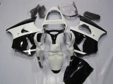 Kawasaki ZX6R 00-02 Motorrad Verkleidungen - Weiß Schwarz
