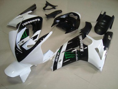 Kawasaki ZX6R 03-04 Motorrad Verkleidung - Weiß Monster