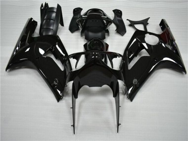 Kawasaki ZX6R 03-04 Motorrad Verkleidungen - Glänzend Schwarz