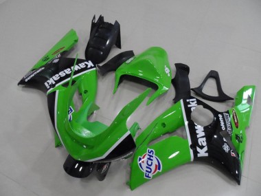 Kawasaki ZX6R 03-04 Motorrad Verkleidungen - Grün Fuchs