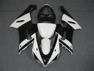Kawasaki ZX6R 05-06 Motorrad Verkleidung - Schwarz Weiß