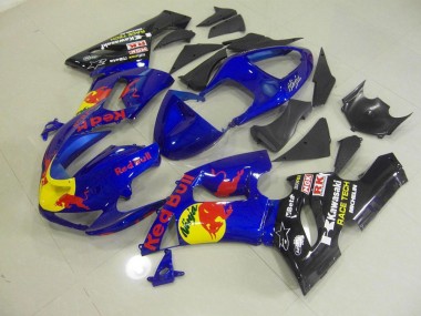 Kawasaki ZX6R 05-06 Motorrad Verkleidungen - Blau Rot Bull