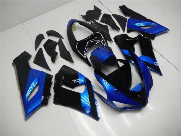 Kawasaki ZX6R 05-06 Motorrad Verkleidungen - Blau Schwarz Kawasaki ZX6R 05-06 Motorrad Verkleidungen - Blau Schwarz
