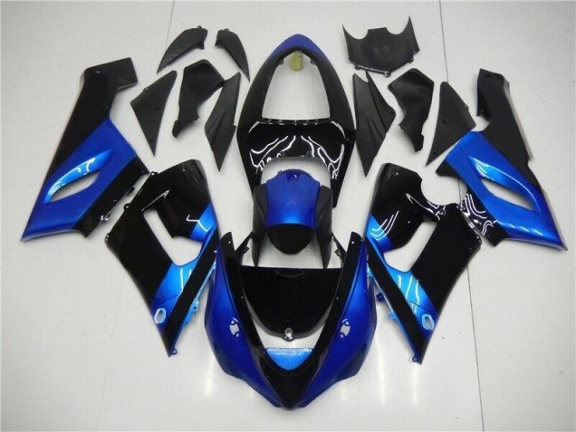 Kawasaki ZX6R 05-06 Motorrad Verkleidungen - Blau Schwarz Kawasaki ZX6R 05-06 Motorrad Verkleidungen - Blau Schwarz