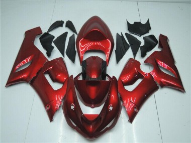 Kawasaki ZX6R 05-06 Motorrad Verkleidungen - Candy Rot