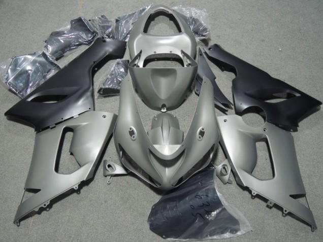 Kawasaki ZX6R 05-06 Motorrad Verkleidungen - Grau Schwarz Kawasaki ZX6R 05-06 Motorrad Verkleidungen - Grau Schwarz