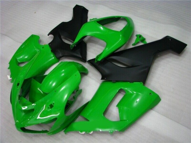 Kawasaki ZX6R 05-06 Motorrad Verkleidungen - Grün Matt schwarz Kawasaki ZX6R 05-06 Motorrad Verkleidungen - Grün Matt schwarz