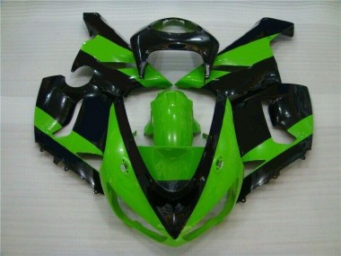 Kawasaki ZX6R 05-06 Motorrad Verkleidungen - Grün Schwarz