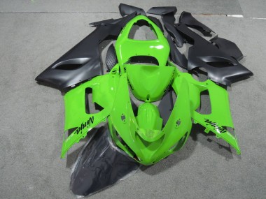 Kawasaki ZX6R 05-06 Motorrad Verkleidungen - Grün Schwarzer Ninja 636