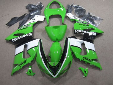 Kawasaki ZX6R 05-06 Motorrad Verkleidungen - Grün Weiß Schwarz Ninja 636