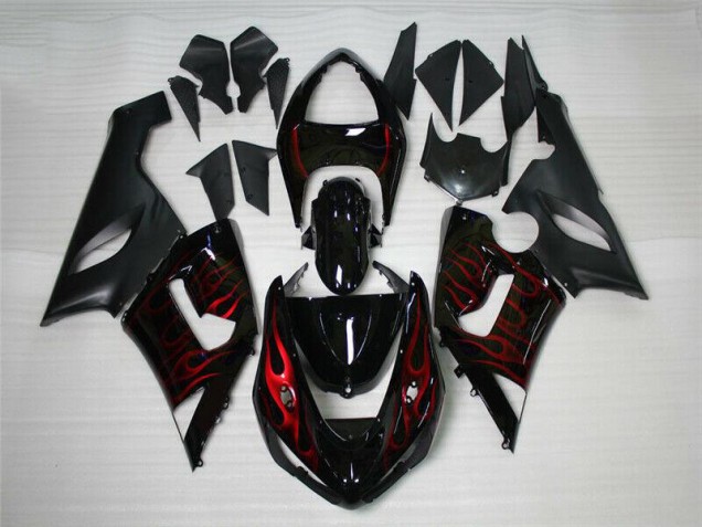 Kawasaki ZX6R 05-06 Motorrad Verkleidungen - Rot Schwarz Kawasaki ZX6R 05-06 Motorrad Verkleidungen - Rot Schwarz