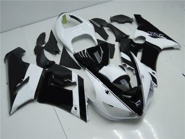 Kawasaki ZX6R 05-06 Motorrad Verkleidungen - Schwarz Weiß Kawasaki ZX6R 05-06 Motorrad Verkleidungen - Schwarz Weiß