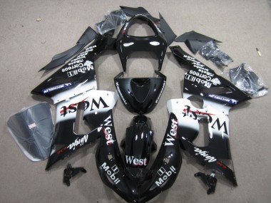Kawasaki ZX6R 05-06 Motorrad Verkleidungen - Schwarzer West Mobil Ninja 636
