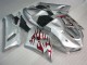 Kawasaki ZX6R 05-06 Motorrad Verkleidungen - Silber Rot Flammen Kawasaki ZX6R 05-06 Motorrad Verkleidungen - Silber Rot Flammen