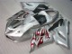 Kawasaki ZX6R 05-06 Motorrad Verkleidungen - Silber Rot Flammen Kawasaki ZX6R 05-06 Motorrad Verkleidungen - Silber Rot Flammen