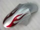 Kawasaki ZX6R 05-06 Motorrad Verkleidungen - Silber Rot Flammen Kawasaki ZX6R 05-06 Motorrad Verkleidungen - Silber Rot Flammen
