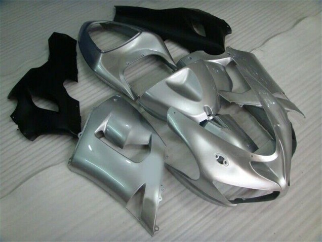 Kawasaki ZX6R 05-06 Motorrad Verkleidungen - Silber Schwarz Kawasaki ZX6R 05-06 Motorrad Verkleidungen - Silber Schwarz
