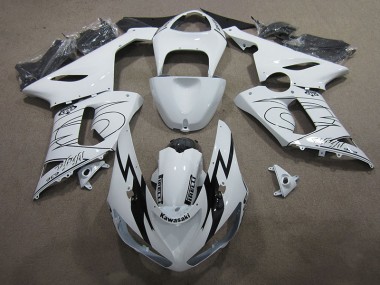 Kawasaki ZX6R 05-06 Motorrad Verkleidungen - Weiß Ninja 636