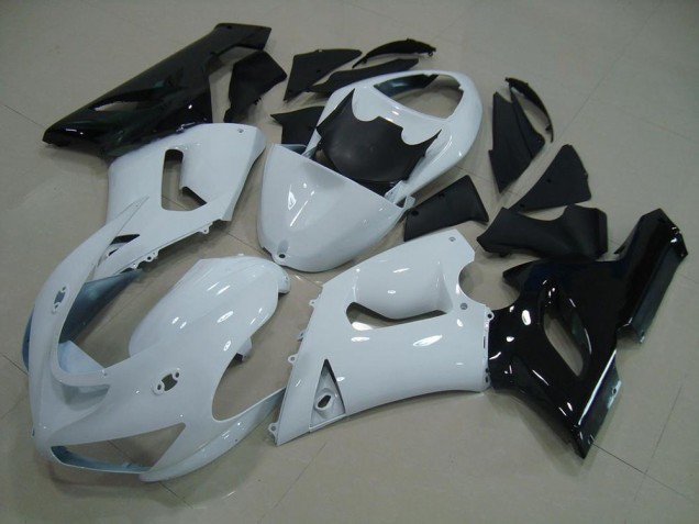 Kawasaki ZX6R 05-06 Motorrad Verkleidungen - Weiß Schwarz Kawasaki ZX6R 05-06 Motorrad Verkleidungen - Weiß Schwarz