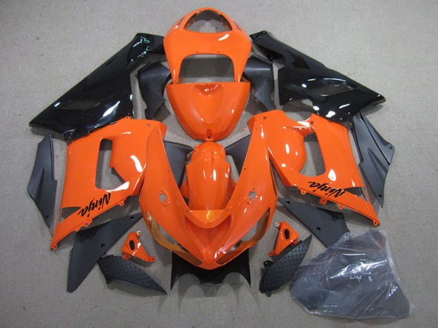 Kawasaki ZX6R 05-06 Motorrad Vollverkleidung - Orange Schwarz Ninja Kawasaki ZX6R 05-06 Motorrad Vollverkleidung - Orange Schwarz Ninja