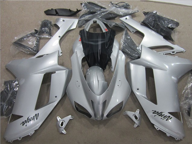 Kawasaki ZX6R 07-08 Motorrad Verkleidung - Silber