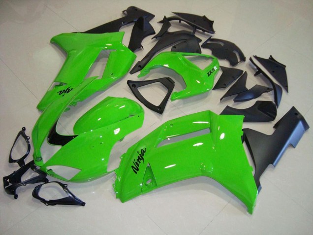 Kawasaki ZX6R 07-08 Motorrad Verkleidungen - Grün Matt schwarz Kawasaki ZX6R 07-08 Motorrad Verkleidungen - Grün Matt schwarz