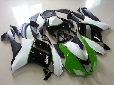 Kawasaki ZX6R 07-08 Motorrad Verkleidungen - Grün Schwarz Weiß