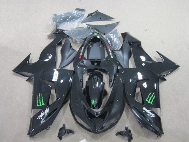Kawasaki ZX6R 07-08 Motorrad Verkleidungen - Schwarz Ninja Grünmonster Kawasaki ZX6R 07-08 Motorrad Verkleidungen - Schwarz Ninja Grünmonster