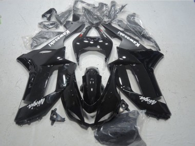 Kawasaki ZX6R 07-08 Motorrad Verkleidungen - Schwarz Weißer Ninja