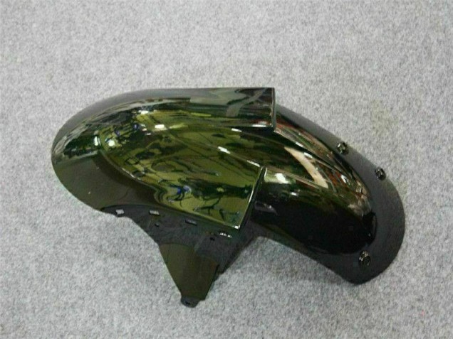 Kawasaki ZX6R 07-08 Motorrad Verkleidungen - Schwarz rote Flamme Kawasaki ZX6R 07-08 Motorrad Verkleidungen - Schwarz rote Flamme