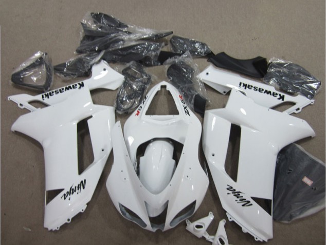 Kawasaki ZX6R 07-08 Motorrad Verkleidungen - Weiß Kawasaki ZX6R 07-08 Motorrad Verkleidungen - Weiß