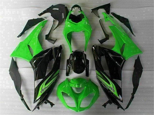 Kawasaki ZX6R 09-12 Motorrad Verkleidung - Grün Schwarz Kawasaki ZX6R 09-12 Motorrad Verkleidung - Grün Schwarz