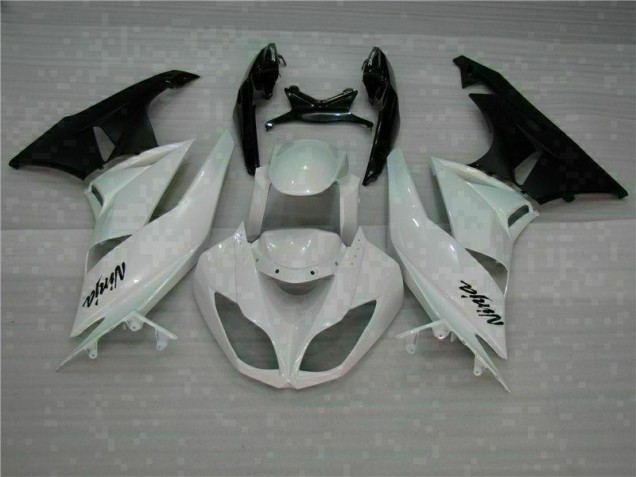 Kawasaki ZX6R 09-12 Motorrad Verkleidung - Weiß Schwarz Kawasaki ZX6R 09-12 Motorrad Verkleidung - Weiß Schwarz
