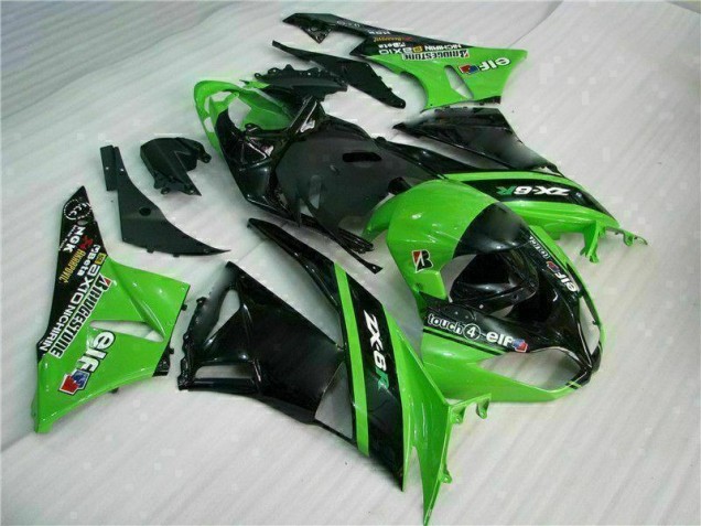 Kawasaki ZX6R 09-12 Motorrad Verkleidungen - Grün Schwarz Kawasaki ZX6R 09-12 Motorrad Verkleidungen - Grün Schwarz