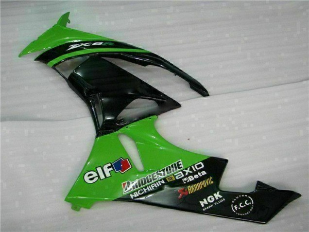 Kawasaki ZX6R 09-12 Motorrad Verkleidungen - Grün Schwarz Kawasaki ZX6R 09-12 Motorrad Verkleidungen - Grün Schwarz