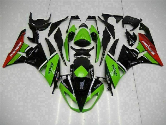 Kawasaki ZX6R 09-12 Motorrad Verkleidungen - Grün Schwarz Rot Kawasaki ZX6R 09-12 Motorrad Verkleidungen - Grün Schwarz Rot