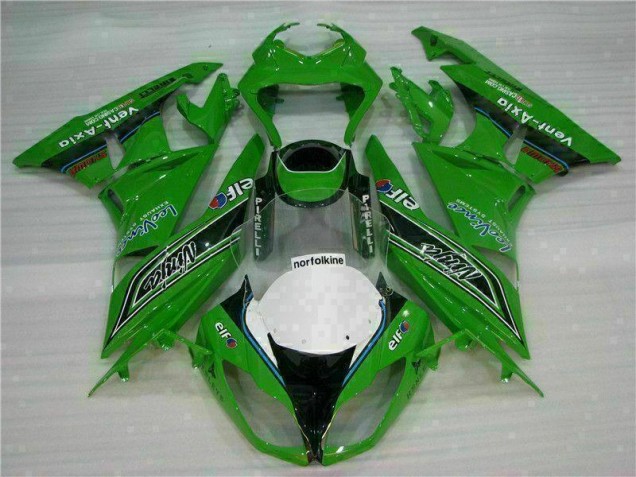 Kawasaki ZX6R 09-12 Motorrad Verkleidungen - Grün Schwarzer LeoVince Kawasaki ZX6R 09-12 Motorrad Verkleidungen - Grün Schwarzer LeoVince