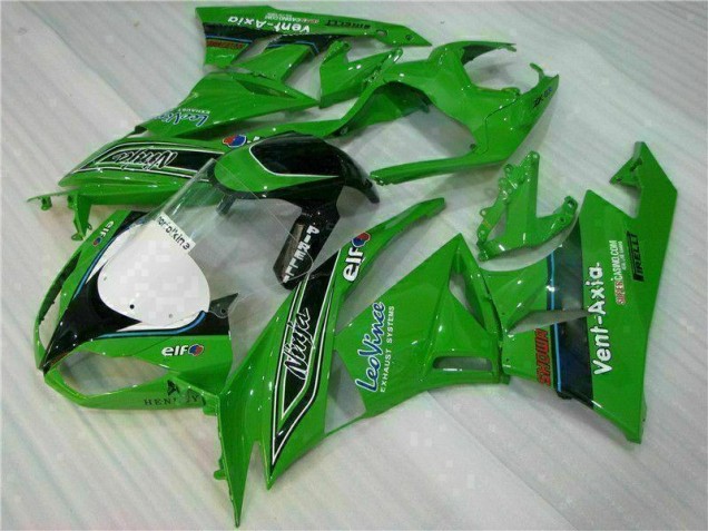 Kawasaki ZX6R 09-12 Motorrad Verkleidungen - Grün Schwarzer LeoVince Kawasaki ZX6R 09-12 Motorrad Verkleidungen - Grün Schwarzer LeoVince