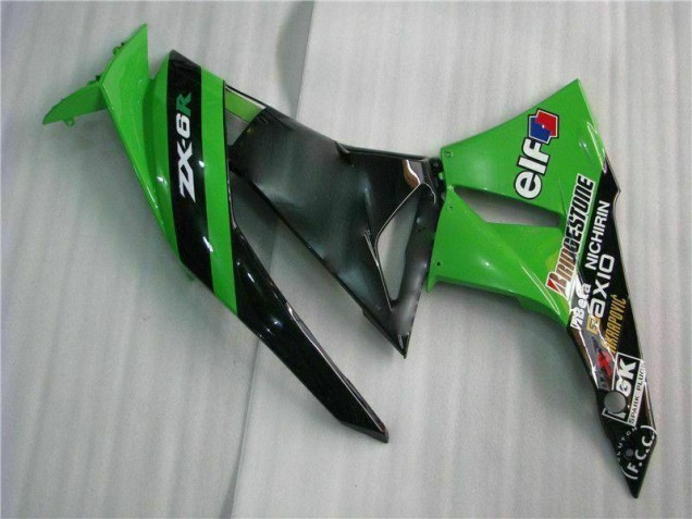 Kawasaki ZX6R 09-12 Motorrad Verkleidungen Komplett Sets - Schwarz Grün Kawasaki ZX6R 09-12 Motorrad Verkleidungen Komplett Sets - Schwarz Grün