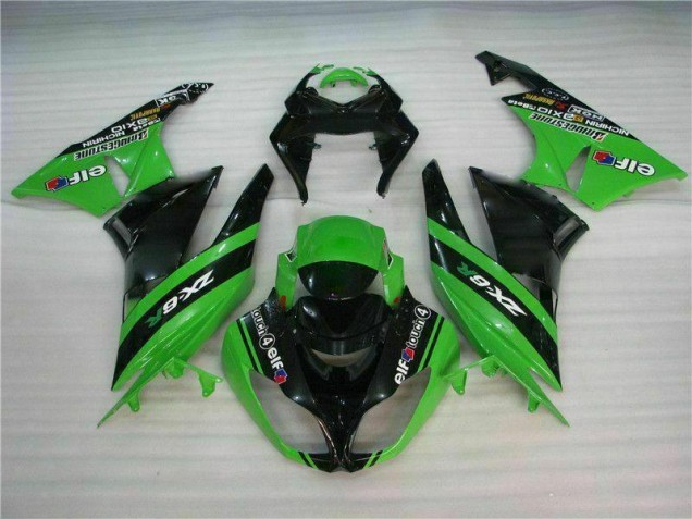 Kawasaki ZX6R 09-12 Motorrad Verkleidungen Komplett Sets - Schwarz Grün Kawasaki ZX6R 09-12 Motorrad Verkleidungen Komplett Sets - Schwarz Grün